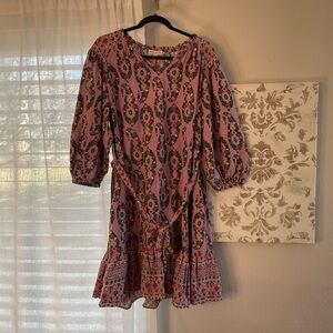 Knox Rose Lavender Floral Long Sleeve Dress